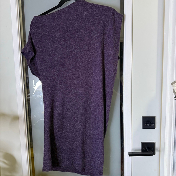 Piko 1988 Mini Dress Size S Purple Heathered Angled Cowl Neck Short Sleeve - Picture 4 of 6